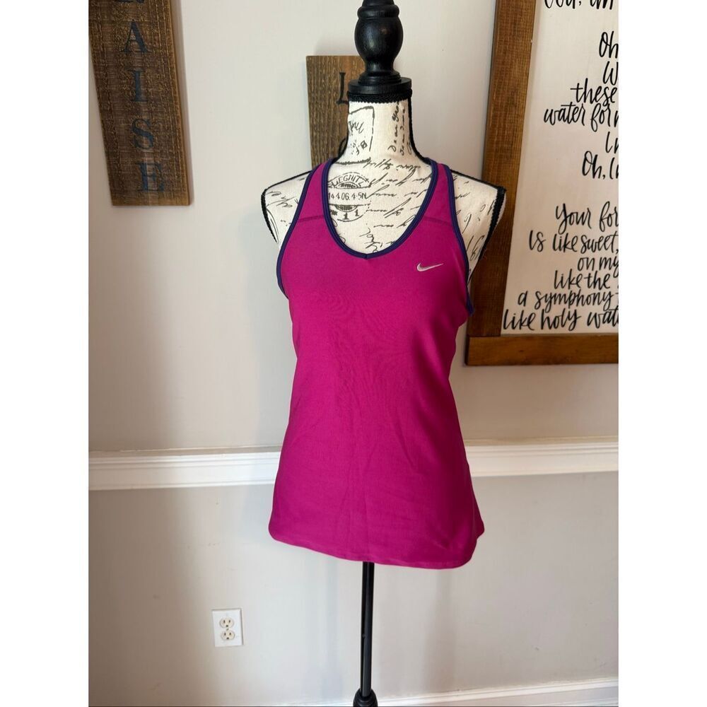 Nike Women's Dri-FIT Racerback Athletic Tank Top Magenta Pink Purple Size Large